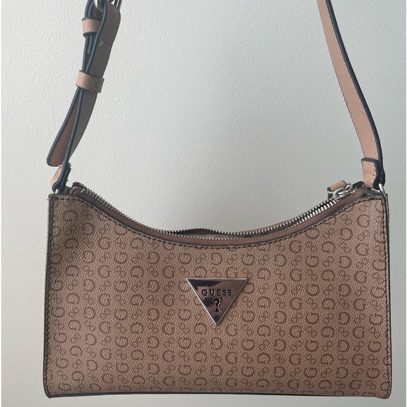Beige/brown GUESS Shoulder Bag - Picture 2 of 5